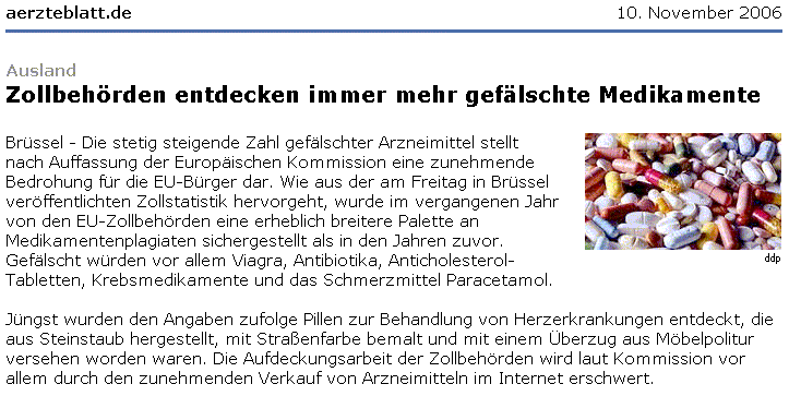 Gefälschte Medikamente